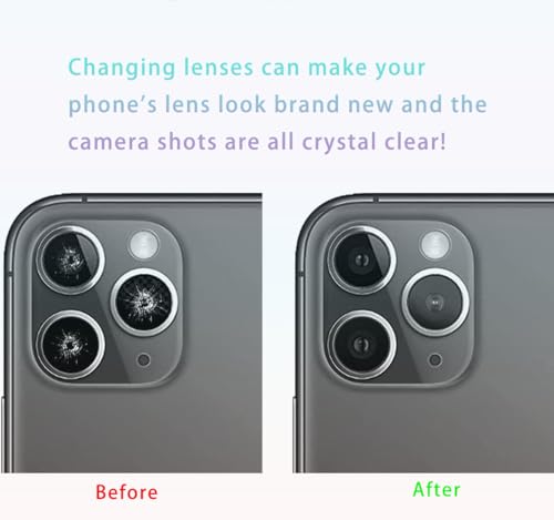 Image of 2 Packs Rear Camera Lens Glass Replacement for iPhone 11 Pro /iPhone 11 Pro Max Camera Glass Lens Replacement with Repair Tools Kit
