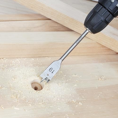 WORKPRO 8-Piece Spade Drill Bit Set, Carbon Steel Heavy Duty Flat Wood Drill Bit Set, 1/4 inch Quick Change Hex Shank Woodworking Drilling Flat Bits Blades Kit 9 WORKPRO 8-Piece Spade Drill Bit Set, Carbon Steel Heavy Duty Flat Wood Drill Bit Set, 1/4 inch Quick Change Hex Shank Woodworking Drilling Flat Bits Blades Kit - Image 9