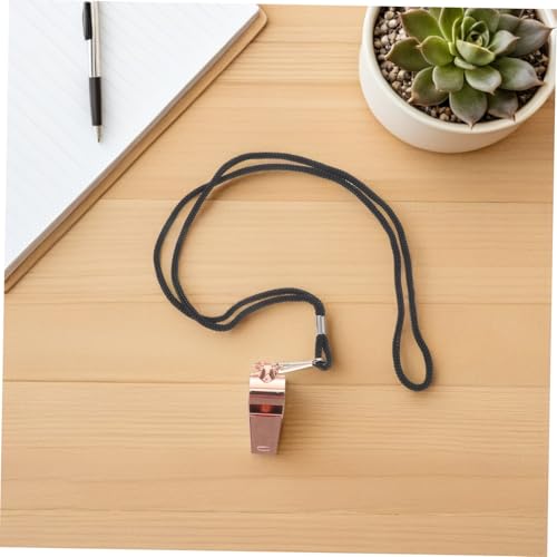 Silbatos para árbitro acero inoxidable rosa oro 6 piezas con cordón miniatura 5