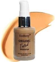 EcoBerry Organic Tinted Moisturizer | Everyday No Makeup Look | Sheer Coverage | Organic | Semi-Matte | Light Weight | Non-Comedogenic | Hypoallergenic | Natural | Handmade | Chemical Free (Medium)