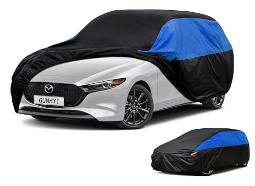 Image of GUNHYI Mazda Car Cover Custom Fit Mazda 3 Hatchback Waterproof All Weather, Lightweight Full Car Cover Outdoor Sun UV Rain Dust Snow Wind Protection.