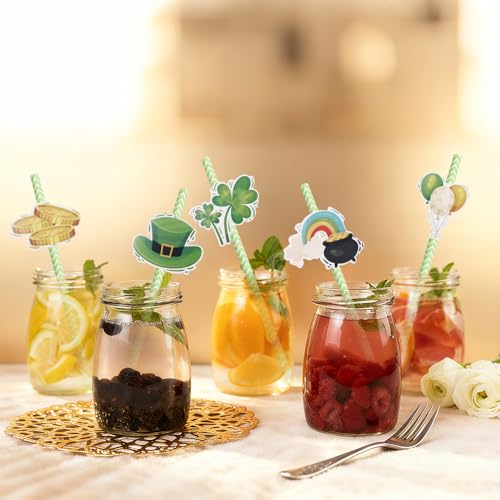 Pitillos de papel desechables tema San Patricio 24 pcs miniatura 3