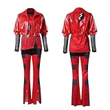 Picture of Women’s Red Costume Princess Deluxe Suits Halloween Cropped Jacket Shirt Pants Matching Earrings
