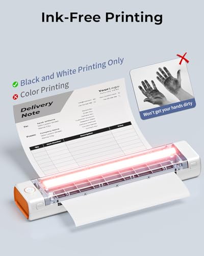 Image of Phomemo Inkless Portable Printer for Travel - Wireless Thermal Printer Compatible with Phone & Laptop, Bluetooth Printers Supports 8.5 inch X 11 inch Letter Thermal Paper, Come with Carry Case