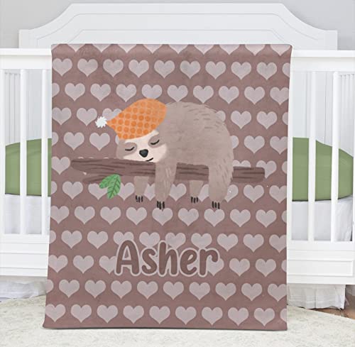 Sloth Hearts Personalized Receiving Sherpa Fleece Baby Blankets For Girls Boys Kids, Swaddle Blankets Gift For Newborn Crib Infants 30X40 Inches #TOP2