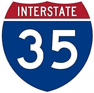 JR Studio 4x4 inch Interstate 35 Sign Shaped Sticker (Laredo tx Texas Road rv Tejas) Vinyl Decal Sticker Car Waterproof Car Decal Bumper Sticker