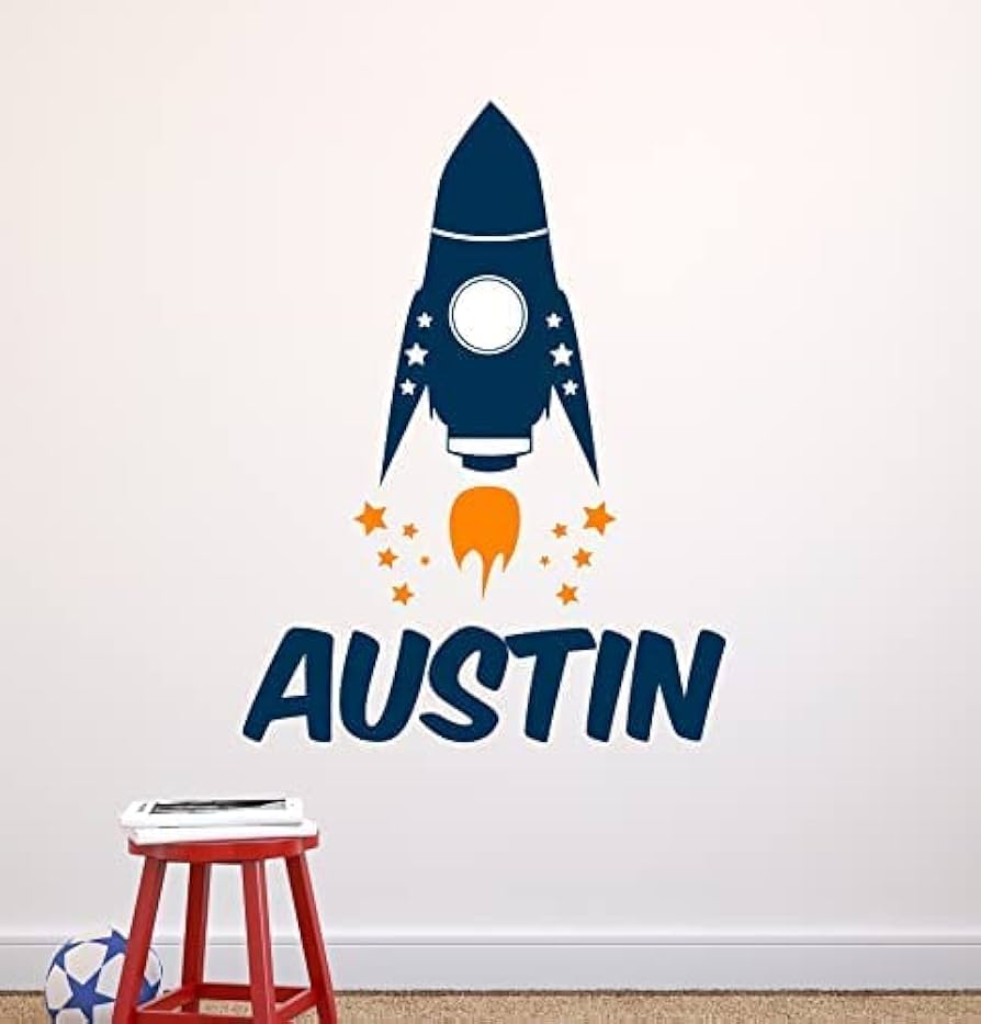 おもちゃ Rocket Space Bedroom Wall Decor Nursery Vinyl Wall Stic