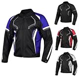 PANDA CYCLE GEAR Motorcycle Jacket for Men & Women Biker's Enduro Dual Sports Cordura Protective All Season ATV Touring Impact Armored Jackets (US, Alpha, Large, Regular, Regular, BLUE)