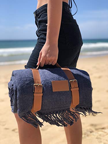 Wild in Bloom Oversized Beach Blanket, Picnic Blanket, Extra Large Picnic Mat, Waterproof, Outdoor Blanket, Gift Box (Blue)