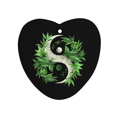 Weed Yin And Yang Leaf Car Air Freshener Hanging Car Incense Chip Diffuser Scented Decor for Car Interior Accessories White-style