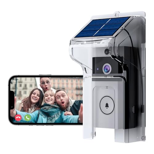 Dingtone P1 Wireless Doorbell Camera with Solar & Battery Power, 2.4G WiFi, HD Video, Night Vision & App Control – No Monthly Fees