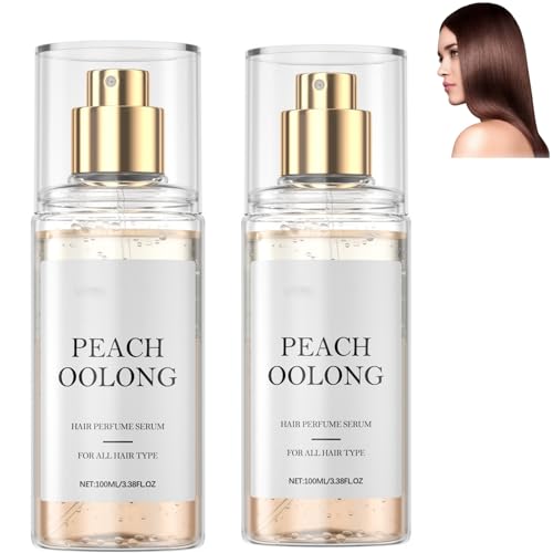 Parfum capillaire Peach Oolong pour femme, spray longue durée à saveur Peach Oolong pour les soins capillaires et cutanés, pour le corps, léger et non collant, adapté à tous les types (2PCS)