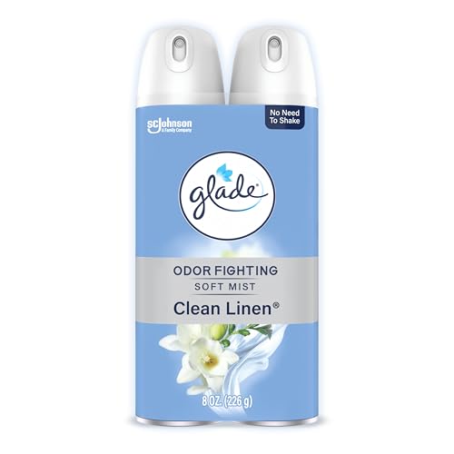 Glade Air Freshener Room Spray, Clean Linen Scent, Odor Fighting to Deliver Long Lasting Freshness, 8 Oz, 2 Count