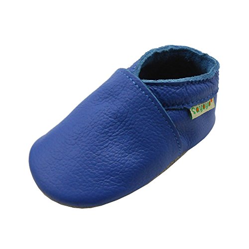 SAYOYO Baby Soft Sole Shoes Genuine Leather First Walker Infant Toddler Moccasins(12-18 Months, Blue)