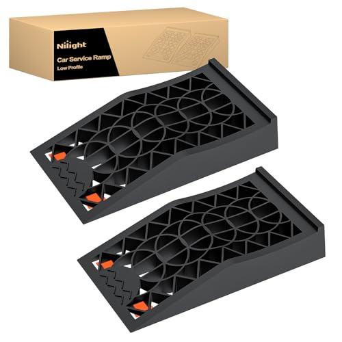 Nilight Car Ramps, Portable Low Profile Vehicles Service Ramp for Home Garage Maintenance, 10,000lb GVW Capacity, 2 Pack