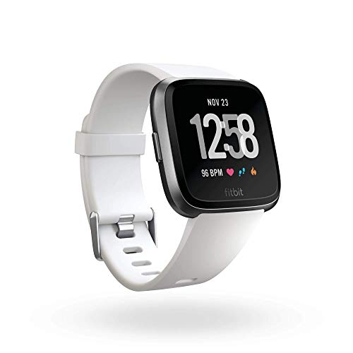Fitbit Versa - Reloj Deportivo Smartwatch Deportivo, Unisex Adulto, Negro/Blanco, Talla Única