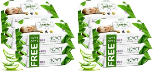 Image of NOVEL Baby Wet Wipes /Pack With Lid (Pack of 12-80 Sheet)