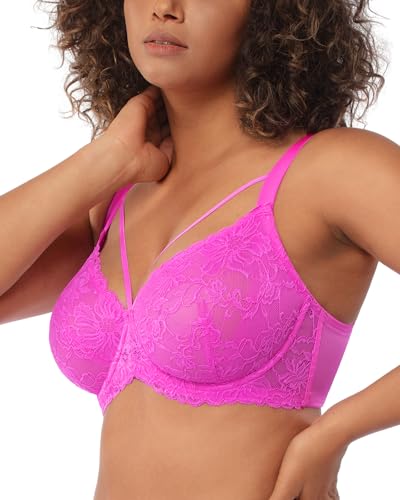 Image of HSIA Minimizer Bras for Women Full Coverage, Unlined Lace Sexy Plus Size Underwire Bra for Large Breasts