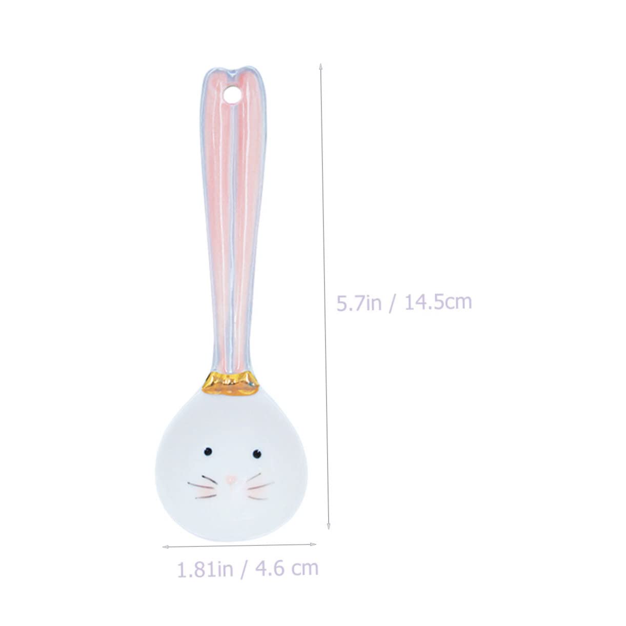 MAGICLULU 4piezas Cucharas De Cerámica Para Café y Sopa De Diseño De Dibujos Animados Utensilios Para Mezclar Bebidas y Servir Postres