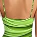 Women's Sexy Bodycon Dress Solid Ruched Short Backless Spaghetti Strap Tight Cocktail Dresses Hawaiian Mini Party Club Dress Grass Green