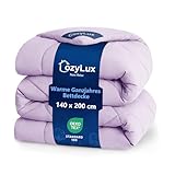 CozyLux Bettdecke 140x200 für 4 Jahreszeiten - Bettdecke Ohne Bezug 140x200cm Mikrofaser-Füllung 300GSM - Steppdecke mit 4 Eckschlaufen, Super Weiche Atmungsaktive Zudecke Schlafdecke 200x140, Lila