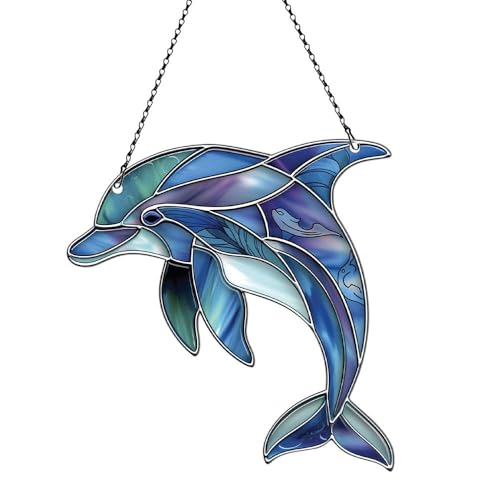 Image of Dolphin Acrylic Ornament Gift for Dolphin Lovers Christmas Hanging Decor