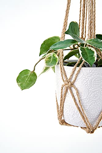 Dahey Macrame Plant Hanger Set Of 3 With Hooks Indoor Hanging Planter Basket 35"/29"/23" Handmade Woven Cotton Rope Flower Pot Crochet Plant Holder Stand For Boho Home Decor No Tassels,Brown #TOP3