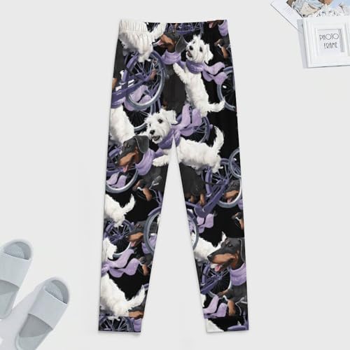 Dachshund Schnauzer Dog Cycling Bike Men's Pajama Bottoms Sleep Lounge Soft Comfy Pants Sleepwear4