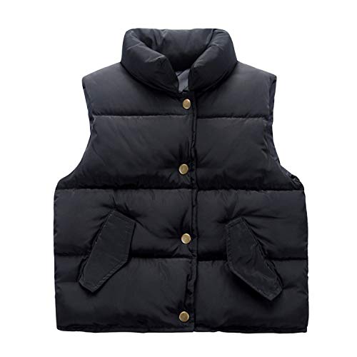 Evelin Lee Baby Boys Girls Stand Collar Down Vest Winter Warm Lightweight Sleeveless Puffer Jacket Black #TOP26