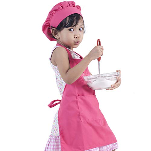 Dapper&Doll Kids Apron and Chef Hat - Ages 4-10 - Pink