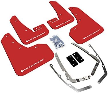 Rally Armor for 2015+ VW Golf/GTI/TSI UR Red Mud Flap w/White Logo
