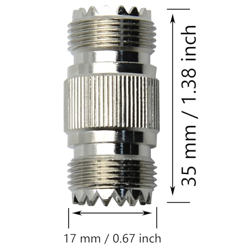 Adaptador UHF PL259 hembra a hembra para cable coaxial miniatura 4