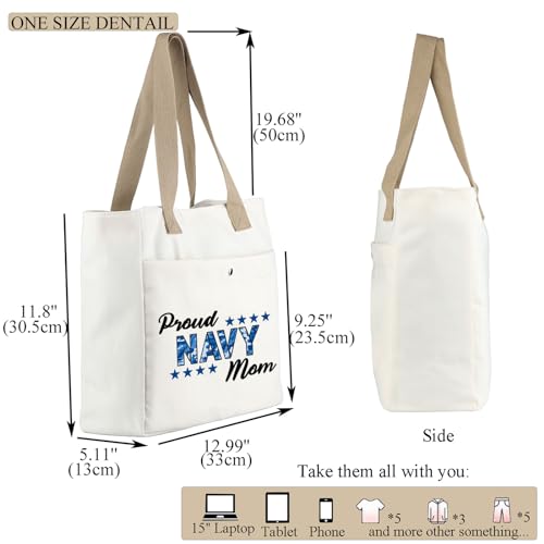 Bolsa de playa Tote Navy Mom miniatura 4