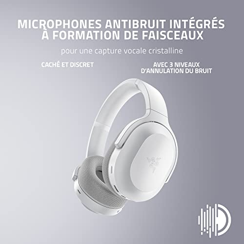 Razer Barracuda Casque Gaming sans Fil Multiplateforme pour Le Jeu et Le Mobile SmartSwitch Dual Wireless Micros Antibruit TriForce 50mm Batterie 40h USB C Mercury - vue 8