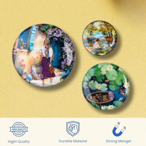 Image of RITUALISTIC Slice of Life Metal Fridge Magnet |Freeze Magnet Set | Gift Items for Women and Men | Diwali & Home Decor Gift Items | Fridge Magnets Refrigerator Stylish | Perfect Souvenir Gift |Set of 3
