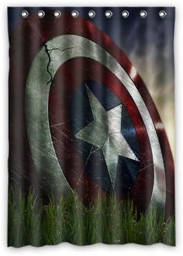 Personalized Custom Captain America Window Curtains/Drape/Panels/Treatment Thermal Insulated Blackout Window Curtains 52" x 72" Inch