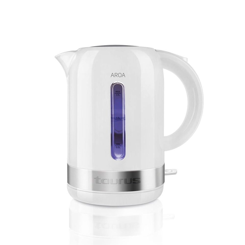 Taurus Aroa IV Hervidora de agua de gran capacidad, 1.7 litros, cuerpo de Plástico y acero inoxidable, color multicolor