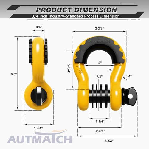 image for AUTMATCH D Ring Shackle 3/4