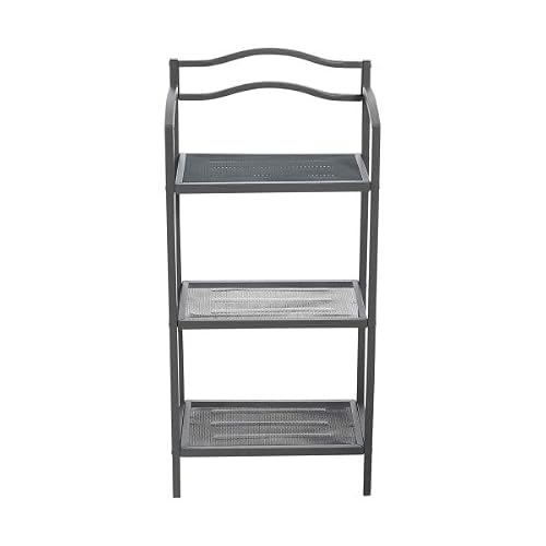 Household Essentials 3-Tier Metal Over The Toilet Bathroom Storage Shelf, Silver #TOP3