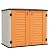 HOMSPARK Storage Shed Weather Resistance, Multi-Purpose Outdoor Storage Cabinet for Backyards and Patios, Horizontal Storage Shed for Lawnmower, Patio Accessories (Orange, Large - 26 cu.ft)