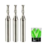 SHARPRO 1/8 Router Bit 1/4 Shank, Upcut Spiral Router Bit 1/4 Inch Shank 1/8 Inch Cutting Dia. 1/4 Inch CNC Router Bits, Up Cut Router Bit Solid Carbide, Ideal for Wood Inlay, Plunge Plastic 3PCS