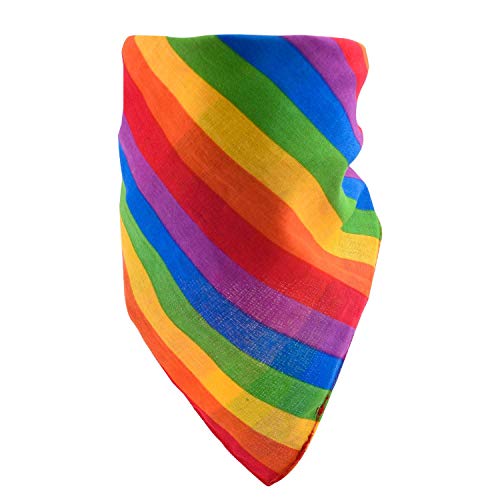 TRIXES Regenbogen-Bandana - Regenbogen-Geschenkidee - LGBTQIA+ -Baumwollbandana - Mehrfarbiges Halstuch - Pride-Zubehör - Pride-Parade - LGBTQIA+-Zubehör - Kopftuch