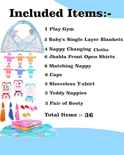Image of Toddylon All in One Daily Essential in One Pack 36 in 1 New Born Baby Products Gift Packs | Hospital Kit Combo | Infants Boys Girls | Perfect for Newborns | Ideal for 0-6 Months (Blue)