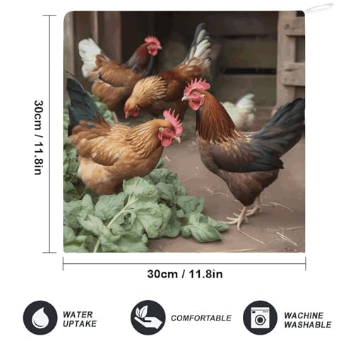 Serviette main microfibre poule : linge de bain absorbant chic - 3