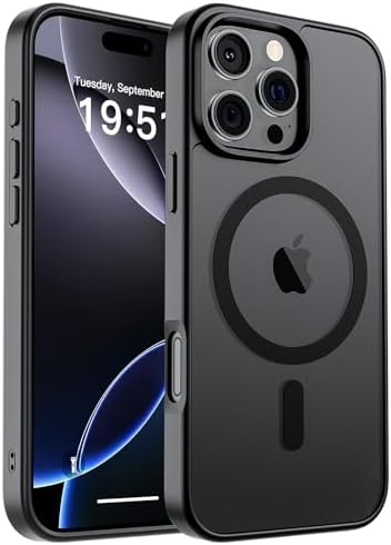 SUPFINE Magnetic for iPhone 16 Pro Max Case (Compatible with MagSafe) (Military Grade Drop Protection) Translucent Matte Shockproof Phone Cover, Black SUPFINE Magnetic for iPhone 16 Pro Max Case (Compatible with MagSafe) (Military Grade Drop Protection) Translucent Matte Shockproof Phone Cover, Black