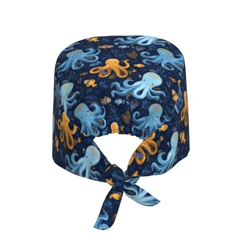 Image of Adjustable Scrub Cap with Sweatband, Breathable Working Hat for Men /Women