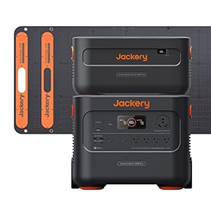 Jackery Solar Generator 4000 Kit, Explorer 2000 Plus and 1X PackPlus E2000 Plus Expandable Battery with 2X200W Solar Panel, 4085 Wh LiFePO4, 3000W Output for Outdoor RV Camping & Home Emergency