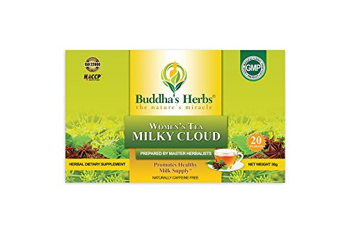 Buddha's Herbs Milky Cloud Nursing Tea, Blended With Sweet Fennel Fruit, Caraway Seeds, And Lemon Balm For Supporting Milk Supply, Herbal Lactation Tea For Breast Feeding Women, 4 Pack, 80 Tea Bags #TOP7