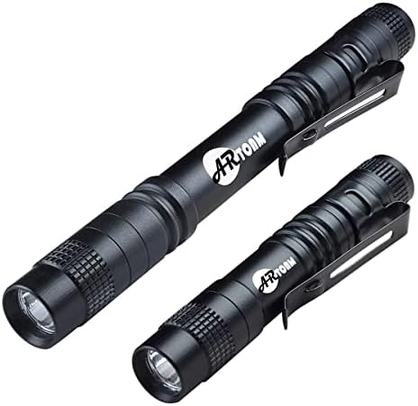 Flashlights Small Mini LED High Lumen Tactical Pen Light with Clip, Handheld Pocket Compact Torch for Camping Outdoor Emergency Inspection Repair Battery-Powered Water-Resistant (3.55 & 5.11 inch)