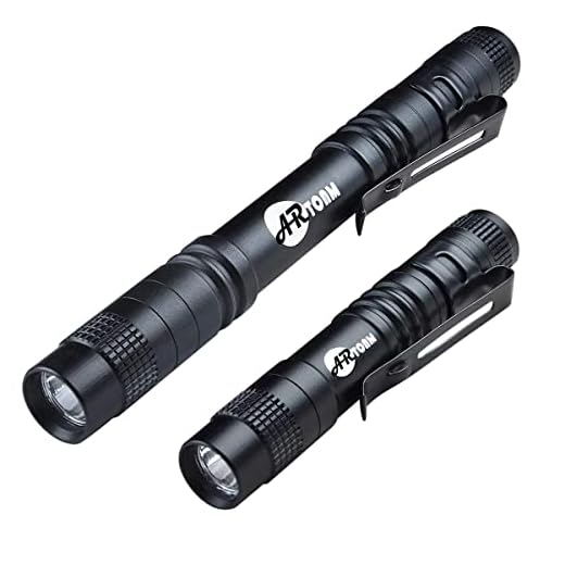 Flashlights Small Mini LED High Lumen Tactical Pen Light with Clip, Handheld Pocket Compact Torch for Camping Outdoor Emergency Inspection Repair Battery-Powered Water-Resistant (3.55 & 5.11 inch)